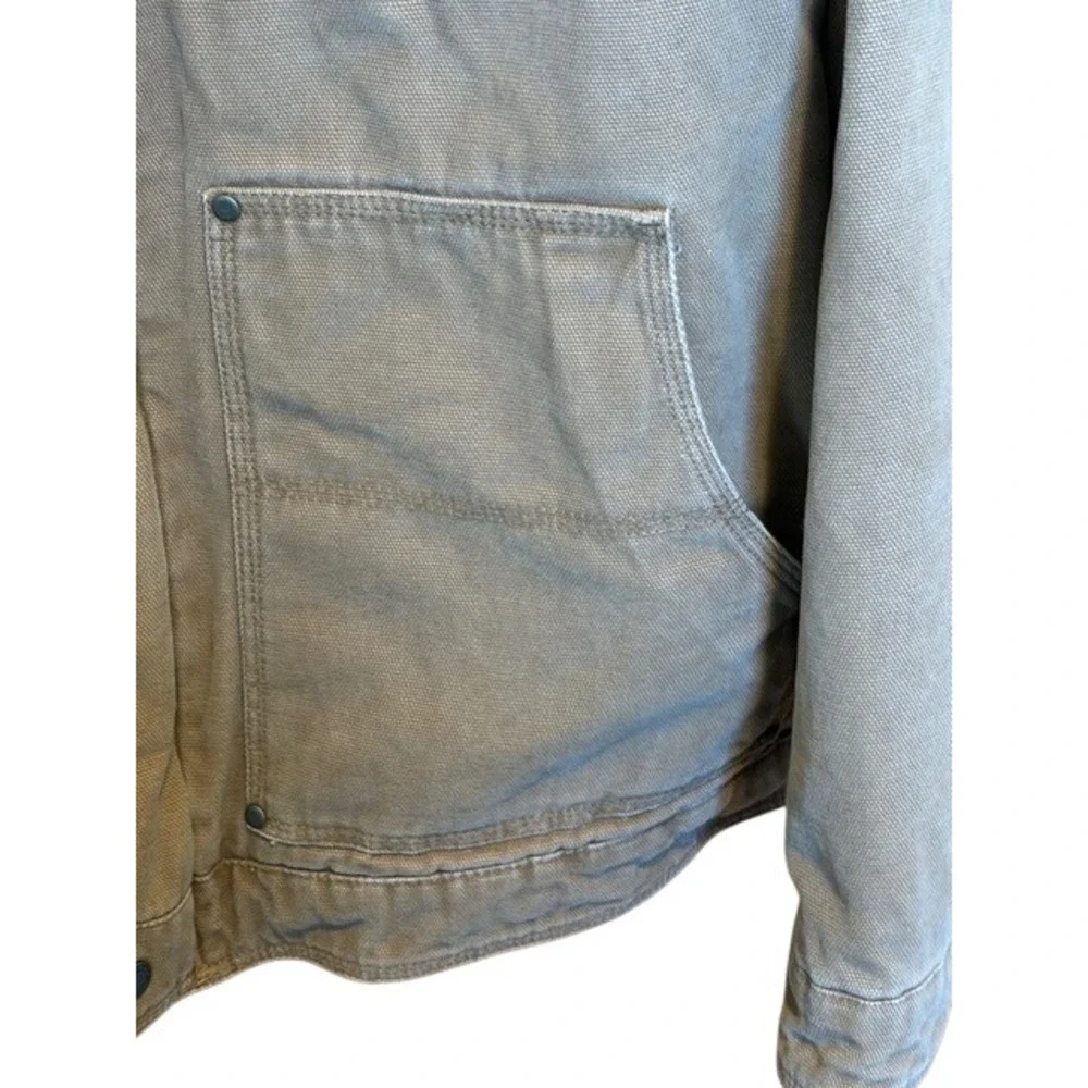 Levi's Mens Tan‎ Canvas Sherpa Lined Hooded Trucker Work Jacket Brown L/XL